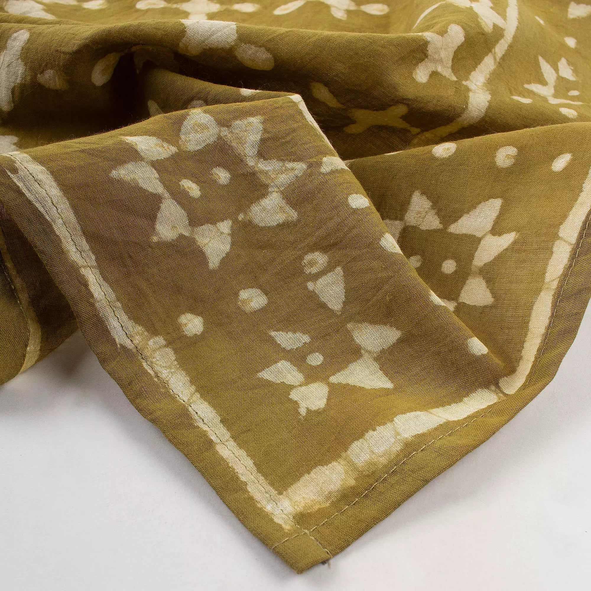 Soft Green Hand Block Print Cotton Bandana for Men 626